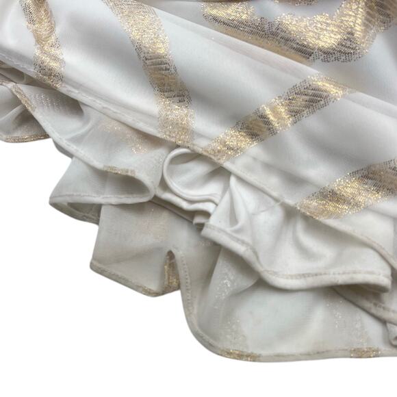 Cache Womens Vintage Y2K White Gold One Shoulder Jewel Goddess Maxi Dress Sz 6 - Picture 10 of 16